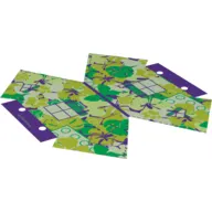Tent, Jungle Leaves with Dark Purple Trim Print