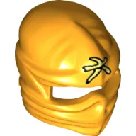 Wrap with Forehead Ridge and Bright Light Yellow Asian Character Print (Skylor)