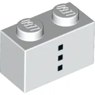 Brick 1 x 2 with Three Small Black Squares Print