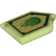 Tile Special 2 x 3 Pentagonal with Nexo Power Shield Print - Slime Blast