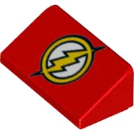 Brick Sloped 30° 1 x 2 x 2/3 with Flash Logo Print