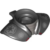 Minifig Neckwear Armor Shoulder Pads Rounded with Neck Protection and Clip on Back with Silver SW Imperial Logo print
