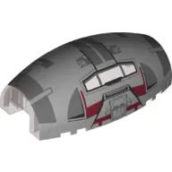 Windscreen 10 x 6 x 3 Bubble Canopy Double Tapered with Square Front Cutout and Rebel Combat Frigate Print