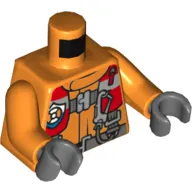Torso Jacket, Straps / Harness, Carbine, Coastal Guard Logo Print, Orange Arms, Dark Bluish Gray Hands