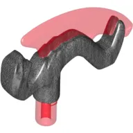 Weapon Axe Head with Snake and Trans-Red Blade Pattern