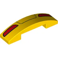 Brick Curved 4 x 1 Double with No Studs and Taillights print