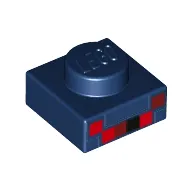Plate 1 x 1 with Red, Purple Pixels (Minecraft)