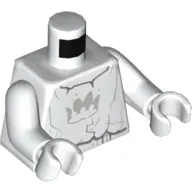 Torso Stone Statue with Gray Crown on Chest Print, White Arms and Hands