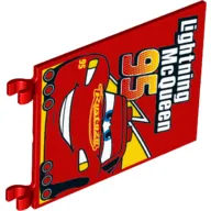Flag 6 x 4 with Clips with Lightning McQueen 95 print