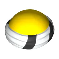 Bald Head with White Bandana with Black Stripes Print
