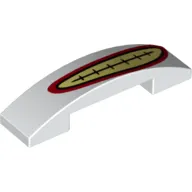 Brick Curved 4 x 1 Double with No Studs and Joker Smile with Red Lips and Yellow Teeth Print