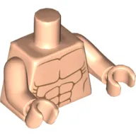 Torso Bare Chest with Muscles Print, Light Nougat Arms and Hands