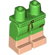 Hips with Bright Green Legs and Light Nougat Boots Pattern with Green Swimming Trunks, 'R', Laces