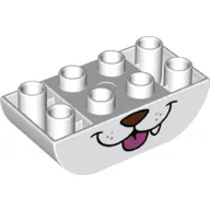 Duplo Brick 2 x 4 Curved Bottom with Dog Nose and Mouth, Tongue, Tooth print