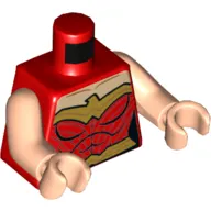 Torso Muscles with Light Nougat Neck, Gold Trim and Belt Print (Wonder Woman), Light Nougat Arms and Hands