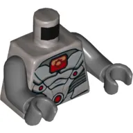 Torso Armor, Red Sports, and Red and Orange Chest Square Print (Cyborg), Dark Bluish Gray Arms and Hands