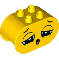Duplo Brick 2 x 4 x 2 Rounded Ends with Sleepy Face, Half Closed Eyes, Yawn