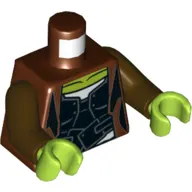 Torso Jacket, Black Shirt Lime Neck Print (Gamora) Dark Brown Arms, Lime Hands