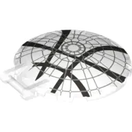 Dish 6 x 6 Inverted - No Studs with Handle with Rose Window and 4 Dark Bluish Gray Lines Print