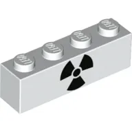 Brick 1 x 4 with Nuclear Radiation Logo
