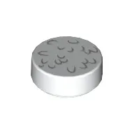 Tile Round 1 x 1 with Rice print