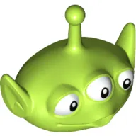 Minifig Head Special, Alien with Antenna and Three Eyes Print (Toy Story 4 Alien)