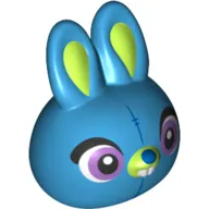 Minifig Head Special, Bunny with Lavender Eyes, Lime Nose and Ears
