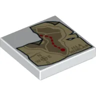 Tile 2 x 2 with Treasure Map, Corner Missing print