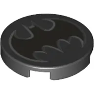 Tile Round 2 x 2 with Black Batman Logo print