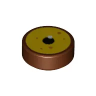 Tile Round 1 x 1 with Yellow Eye, Black Pupil print