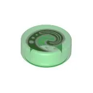 Tile Round 1 x 1 with Moana Koru Symbol print