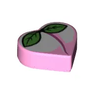 Tile 1 x 1 Heart with Peach print