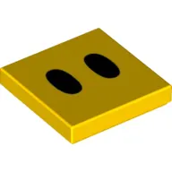 Tile 2 x 2 with Two Black Ovals (Lava Bubble Eyes) Print