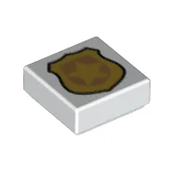 Tile 1 x 1 with Police Badge print