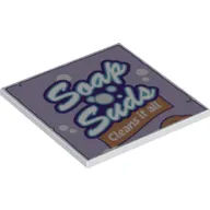 Tile 6 x 6 with Bottom Tubes with 'Soap Suds' and 'Cleans it all' Print