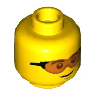 Minifig Head, Trans-Orange Glasses Print