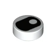 Tile Round 1 x 1 with Squinted Eye, Center Side Pupil print