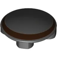 Plate Round 2 x 2 with Rounded Bottom with Reddish Brown Crescent Print