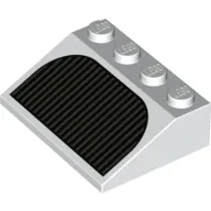 Brick Sloped 33° 3 x 4 with Black Grill Print