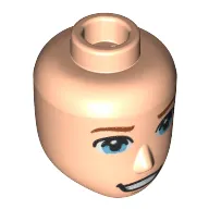 Minidoll Head Male Blue Eyes, Mouth Teeth Stern Grin print