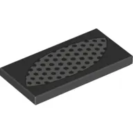 Tile 2 x 4 with Silver Grid print