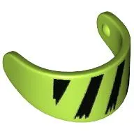 Headwear Accessory Visor For Standard Helmet with Black Hazard Stripes Print