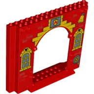 Panel 4 x 16 x 10 with Fire Station, Yellow Bell, Bricks, Window Print