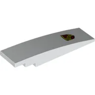 Brick Curved 8 x 2 No Studs with Porsche Emblem Print