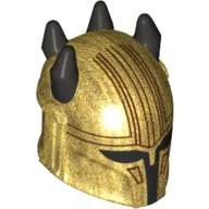 Helmet Mandalorian, Horned with Holes, Black Spikes and Visor, Dark Red Lines print