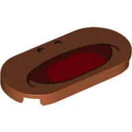 Tile Round 2 x 4 with Face, Big Open Mouth, Tongue print