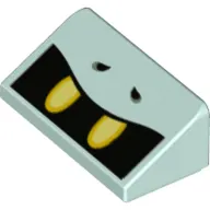 Brick Sloped 30° 1 x 2 x 2/3 with Open Black Mouth, Yellow Teeth print