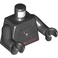 Torso Armor with Chest Control Panel, Red Outlined Belt Print, Black Arms and Hands