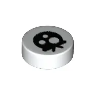 Tile Round 1 x 1 with Black Eye, White Dots print