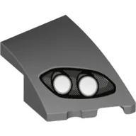 Brick Wedged, Curved 3 x 2 with Stud Notch Right with 2 White Headlights in Black Frame print